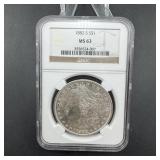 1882-S Morgan Silver Dollar - NGC MS63
