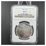 1881-S Morgan Silver Dollar - NGC MS63