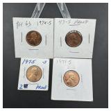 Five San Francisco Proof Lincoln Cents