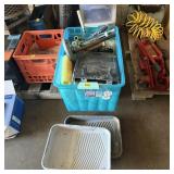 Large Tote of Painter Supplies - New Rollers & Pan