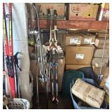 Two Pairs of Cross-Country Skis with Ski Poles