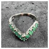 925 Swiss Emerald Ring - 2.7g
