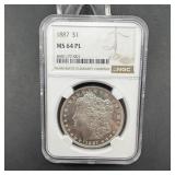 1887 Morgan Silver Dollar - MS64 PL
