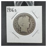 1906-s Barber Silver Half Dollar
