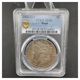 1882-O/S Morgan Silver Dollar - AU58