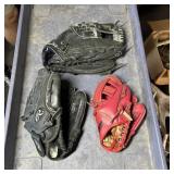 Assorted Baseball & Softball Gloves