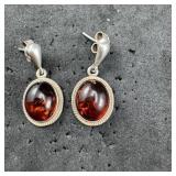 925 Amber Earring Set - 4.9g