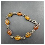 925 Amber Tennis Bracelet - 8.3g
