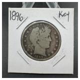 1896 Key Date Barber Silver Half Dollar