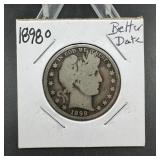 1898-o Barber Silver Half Dollar