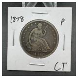 1878 Seated Liberty Silver Half Dollar