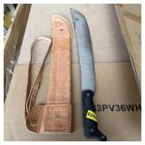 Columbia 20" Machete w/ Leather Sheath