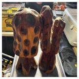 Two Carved Wooden Morel Mushrooms - Approx. 20"