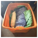 Tote of Miscellaneous Tarps