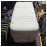 Large Cooler w/ Coleman Jugs & Minn Kota Life Jack