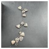Sterling Silver Military Sweetheart Charm Bracelet