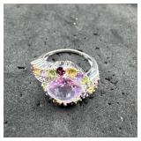 Multicolor Gemstone Ring - Size 10 1/4 - 6.5g