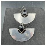 925 TC Taxco Mexico Onyx Earring Set - 23g
