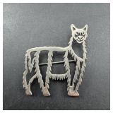 Vintage Cutout Llama Brooch - Possibly Peru Made -