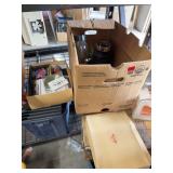 Box Lot With Cassettes, CDs, Kitchenware