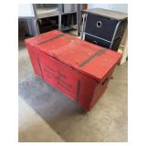 Red Painted Wooden Trunk, Johann Sprik Redwing MN