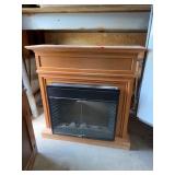 Wood Fireplace Mantel with Glass-Front Insert