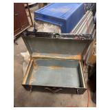 Black Metal Travel Trunk with Interior Lining