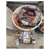 Tub of Miscellaneous Utility Ropes and Tools