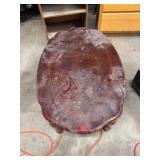 Wooden Oval Coffee Table with Cabriole Legs