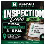 Inspection Dates: Tuesday, September 15th: 3-5 P.m