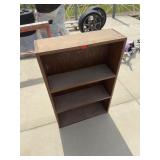 Wooden Three-shelf Bookcase With Brown Finish