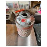 Vintage Metal Oil Can With Wooden Mount