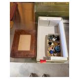 Wood Picture Frame and Mixed Buttons Lot
