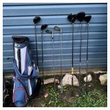 Golf Club Set With Stand Bag and Woods