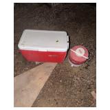 Coleman Red Cooler and Beverage Jug Set