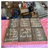 6 Rustic Wood Love Quote Wall Signs
