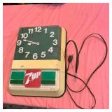 7up Lighted Advertising Clock Electric Wall Sign