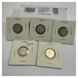 Canada 10 Cents Coin Lot 1961ï¿½1968 Silver