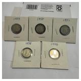 1950s-1940s Canada 10 Cent Silver Coins Lot