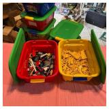 Two Storage Bins of Mixed LEGO Bricks
