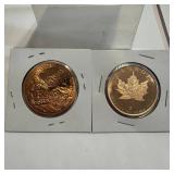 (2 Times the Bid) One Ounce .999 Fine Copper Round