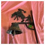 Cast Iron Bracket Bell With Cowboy Design