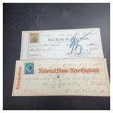1870s New York and Connecticut Bank Checks