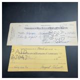 1937 and 1942 Cancelled Bank Checks