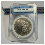 1883-S Morgan Silver Dollar NGA MS 66