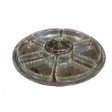 Silver Plated and Glass Lazy Susan Server