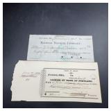 Maine Bank Documents 1828 and 1914