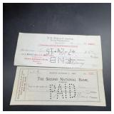 Historic Bank Checks Boston 1900 & 1915