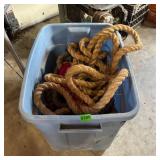 Large Natural Fiber Rope in Storage Bin
