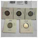 Canada 10 Cents Silver Coins 1938ï¿½1947 Set
